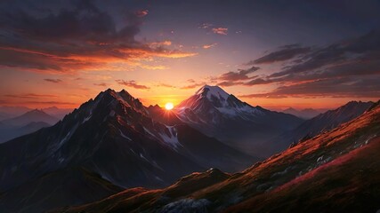 sunset in the mountains