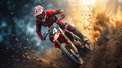 motocross rider in action