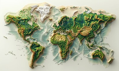 world map with shapes of regions