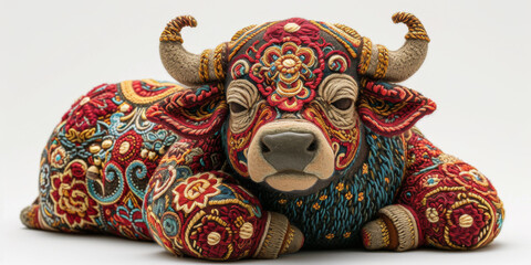 Ein Büffel, Gestricktes Material