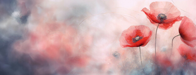 Tapeta, czerwone kwiaty, maki na jasnym tle, miejsce na tekst, życzenia