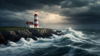 Latarnia morska przeciw sztormowym falom