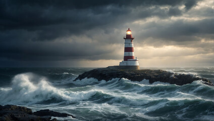 Latarnia morska przeciw sztormowym falom
