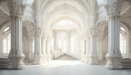 all white castle arches and window background gothic style paris olympic background