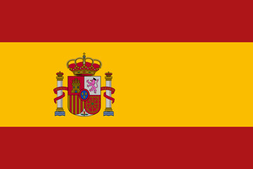 Spain vector flag in official colors and 3:2 aspect ratio.
