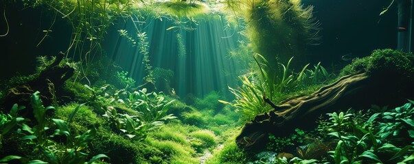Freshwater Planted Aquarium, Aquascaping, Underwater Landscape Nature Forest Style, Aquarium Tank