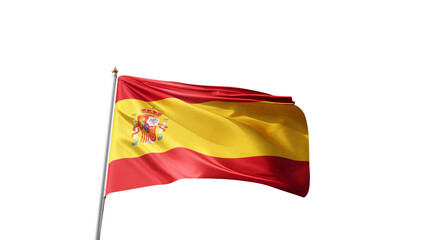 spanish flag on a transparent background, waving in the wind, spain flag with no background, tall flagpole, national symbol of spain, madrid, transparent png