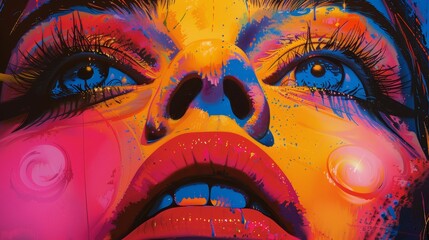 Vibrant Pop Art Composition Illuminated by Studio Lights, Evoking a Playful and Whimsical Atmosphere.