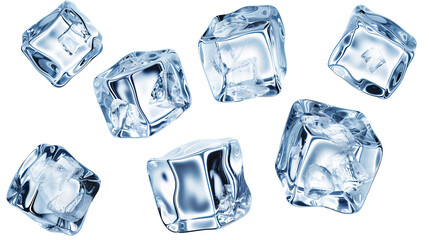 set off ice cubes, isolated, transparent background