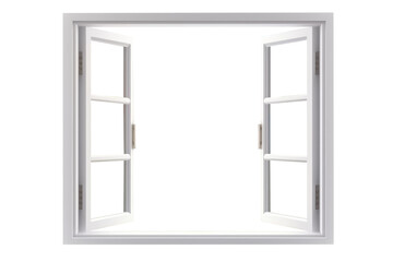 White open window isolated on transparent background.