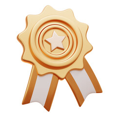 gold medal 3d icon illustration