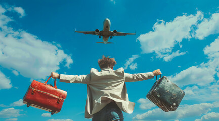Concept of a desire to travel and imagining future travel and vacation