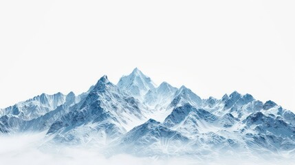 alps mountains dark blue on white background