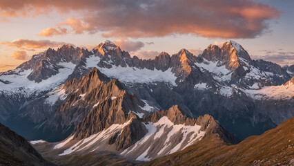 Mountain Range at Sunset