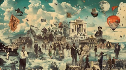 Iconic moments from Latin American history collaged