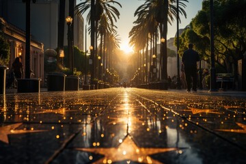 Hollywood fame, celebrity stars., generative IA