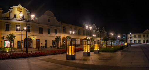 Panorama starego miasta w Bochni nocą | Pananorama of old town in Bochnia City by night