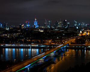Miasto Warszawa nocą
