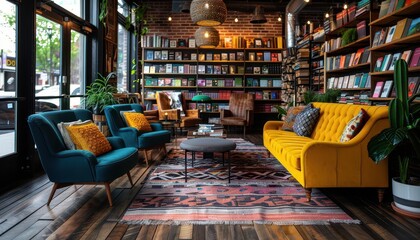 Indie bookstore interior with a mix of new and old books