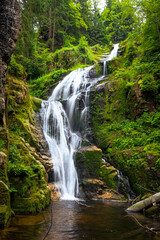 Wodospad Kamieńczyka w Karkonoskim Parku Narodowym - Szklarska Poręba. Najwyższy wodospad po polskiej stronie Karkonoszy