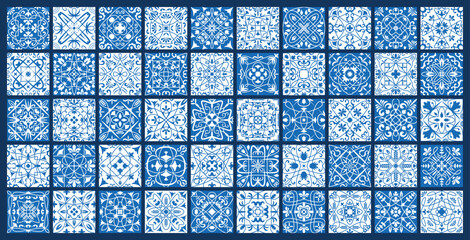 Azulejos. Decorative floral spanish portuguese ornamental seamless tiles recent vector flower texture azulejos