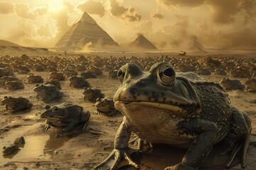 A plague of Invasion of millions of frogs in Ancient Egypt 