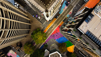 Aerial view of Sydney city streets