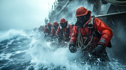 Brave Sailors in a Storm