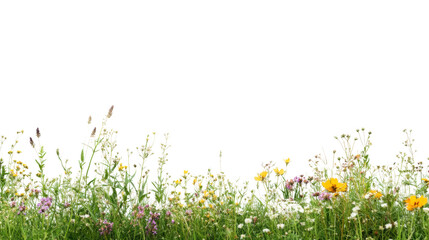 A vibrant meadow filled with colorful wildflowers and lush green grass, perfect for nature lovers and landscape enthusiasts.