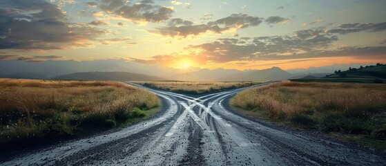 Fork in the road representing important life decision