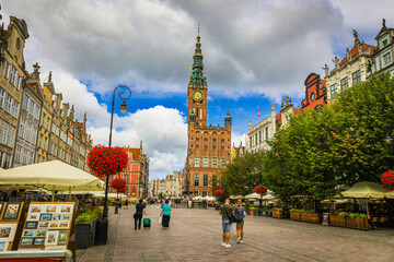 City of Gdansk - Old town with the beautiful buildings and streets