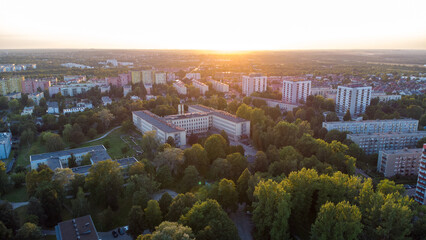 Częstochowa z lotu ptaka. Panorama miasta. Dzielnica Tysiaclecie.