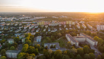 Miasto widziane z góry. Panorama miasta. Częstochowa