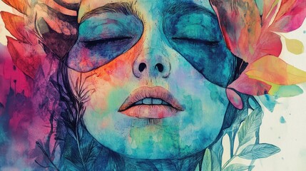 Artful Indie Album Cover with Watercolor and Abstract Design