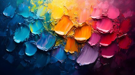 paleta malarska, abstrakcja, jasne kolory, artystyczne, farby, pędzle, artysta, kreatywność, pracownia artystyczna, sztuka współczesna, malowanie, kolorowe, żywe barwy, kreatywne, farby akrylowe, arty
