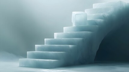 minimalistyczna, kostka lodu, wspinanie się, symbolika, wytrwałość, kruchość, prostota, szare tło, minimalistyczne ilustracje, abstrakcja, geometryczny, schody, walka, wysiłek, minimalistyczny design,