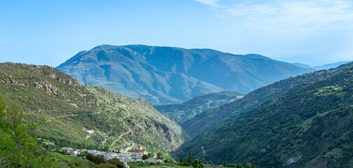 Panoramic view on Sierra Nevada range, Andalusia, Spain