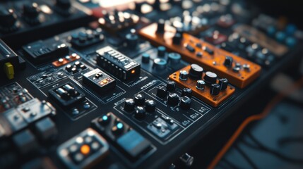 Close-up of Guitar Pedalboard