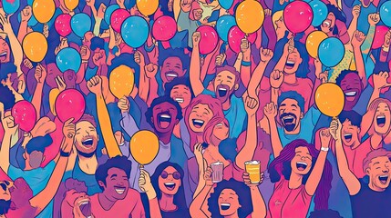 Pop Art Poster Festival And Party, Generative AI