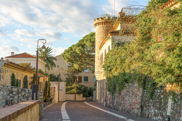 Picturesque streets of Le Suquet, the Old Town of Cannes, Cote d'Azur, France.