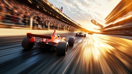 Formula 1 Race at Sunset