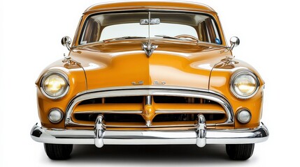 Classic Woodie Wagon with Headlights on Display