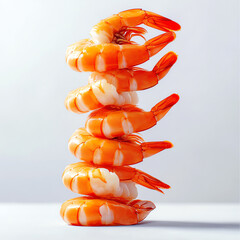 Stacked shrimp showcasing vibrant colors and textures for culinary photography.