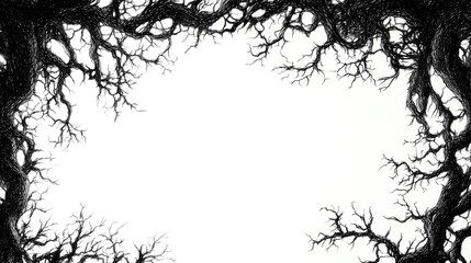 spooky frame border dead trees halloween horror transparent texture
