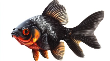 Stunning Black Moor Goldfish: A Captivating Aquatic Portrait