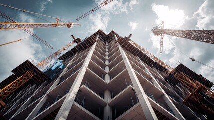 a modern high-rise building under construction generative ai