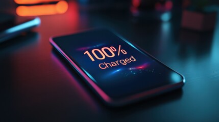 A close-up of a sleek smartphone glowing with a vibrant 