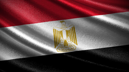 Egypt flag with realistic silky wave texture