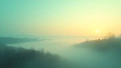 A surreal scene of drifting clouds set against a calming vibrant gradient. 