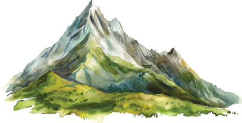 watercolor mountain landscape vector illustration,generative ai